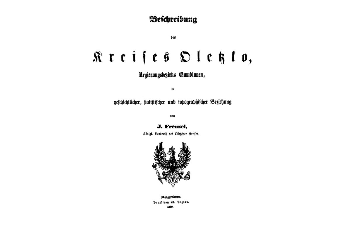 Strona tytułowa książki Książka J. Frenzela z 1870 r.